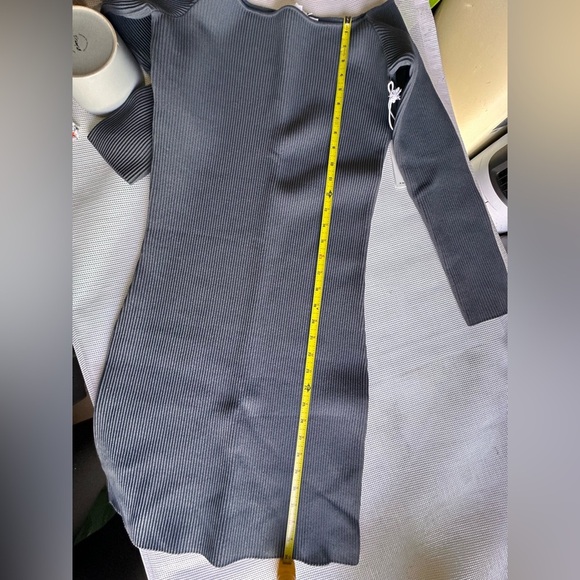 NEW GOOD AMERICAN WOMENS DRESS Gray Ribbed Knit XL - Picture 6 of 8